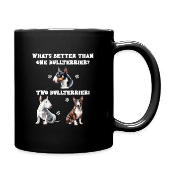 What s better than one bullterrier two bullterrier - Full Colour Mug - black - Right