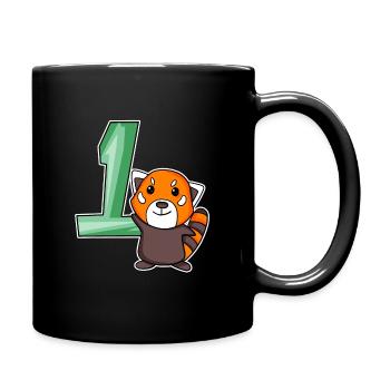1 year old - School enrollment - Little panda motif - Full Colour Mug - black - Right