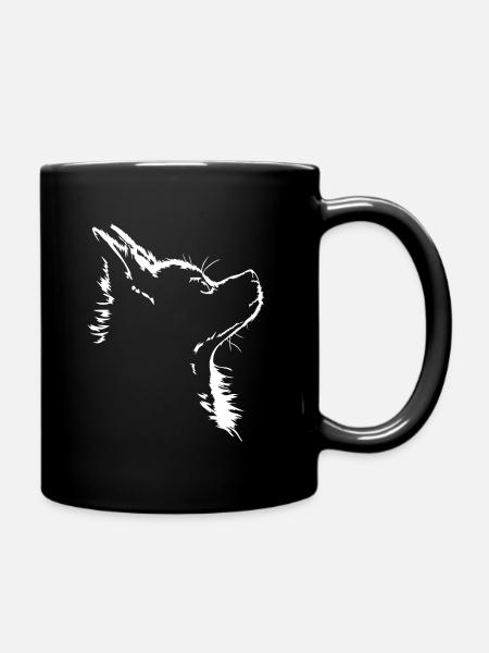 Chihuahua Dog Dog Silhouette Wilsigns - Full Colour Mug - black