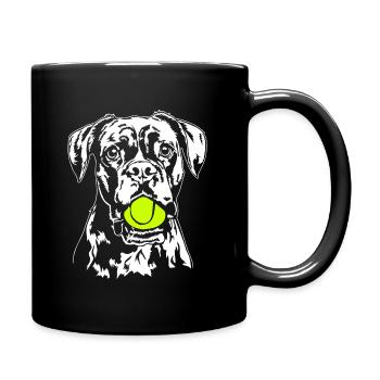 Boxer Ball Ball Junkie Dog Dogs Wilsigns - Full Colour Mug - black - Right