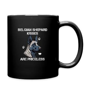 Belgian Shepard Kisses are priceless Malinois - Full Colour Mug - black - Right