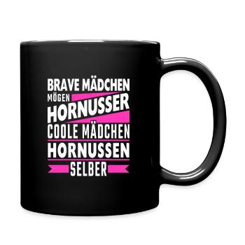 Coole Mädchen mögen Hornusser - Tasse einfarbig - Schwarz - Rechts