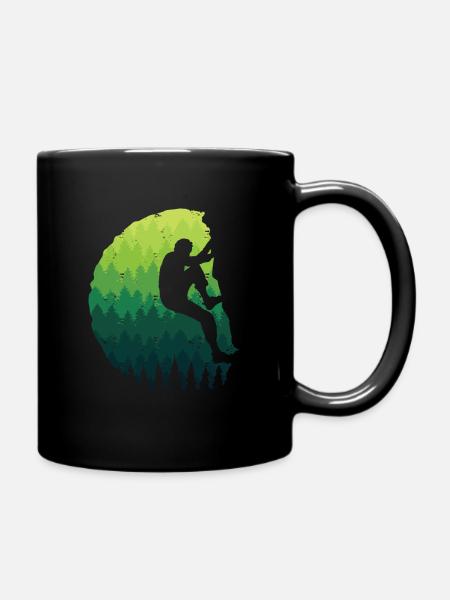 Klettern Kletterer Kinder Jungen Berge Bouldern - Tasse einfarbig - Schwarz