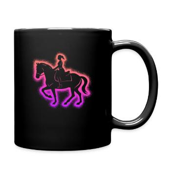 Pferd reiten Reiterin Reiter Frauen Mädchen Pferde - Tasse einfarbig - Schwarz - Rechts