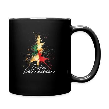 Oh Christmas Tree Colorful Artistic Christmas Tree - Full Colour Mug - black - Right