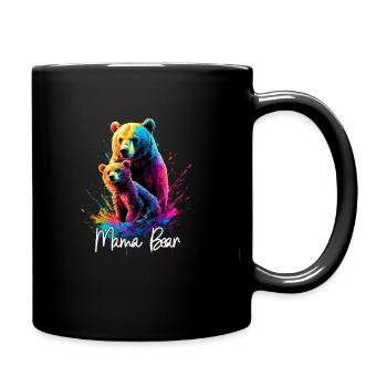 Floral Artistique Maman Ours Ours Maman Fête des Mères - Mug uni - noir - Droite