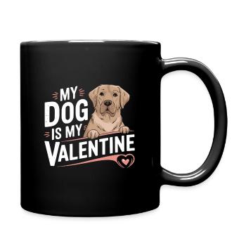 My Dog Is My Valentine | Gift for dog sweetheart - Full Colour Mug - black - Right