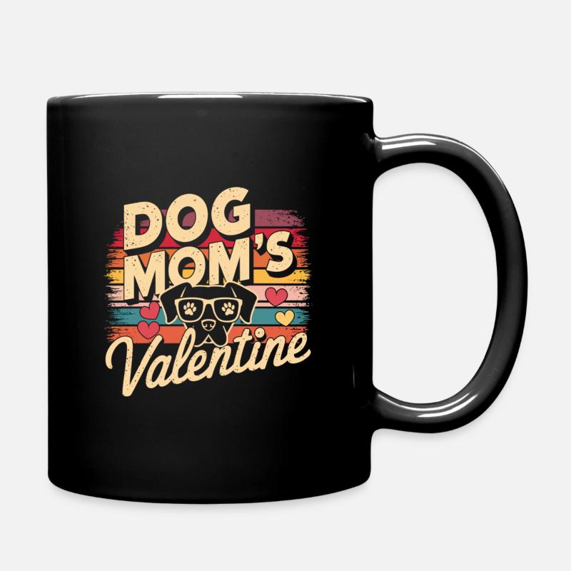 La Saint-Valentin de la maman chien | Cadeau pour les mamans de chiens - Mug uni - noir