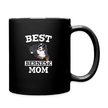 Dog Mom Hunde Spruch Frauchen Berner Sennenhund - Tasse einfarbig - Schwarz - Rechts