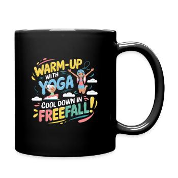 Parachutisme yoga | Motif de saut en parachute amusant - Mug uni - noir - Droite