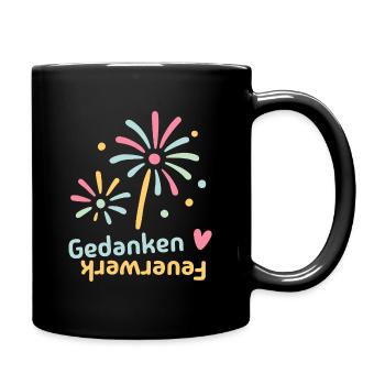 Gedanken Feuerwerk - Tasse einfarbig - Schwarz - Rechts