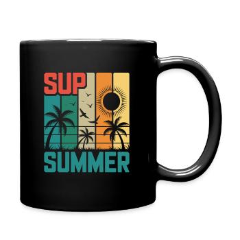 SUP summer - Palm Trees & Beach - Full Colour Mug - black - Right