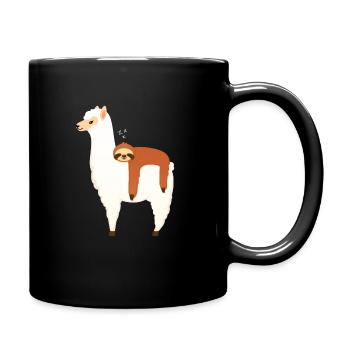 Sloth Sleeping On Alpaca - Mug uni - noir - Droite
