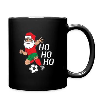 Nikolaus plays football for Christmas - Full Colour Mug - black - Right