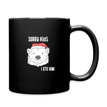 Funny Christmas gift. Bear ate Santa Claus joke. - Full Colour Mug - black - Right