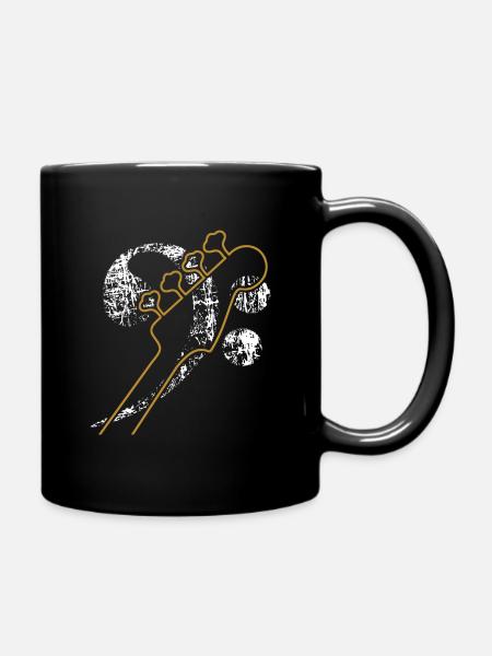 Clé de basse. Bass Clef, Basse-Guitare distressed - Mug uni - noir