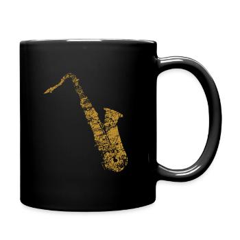Saxophone Saxophone golden distressed - Full Colour Mug - black - Right