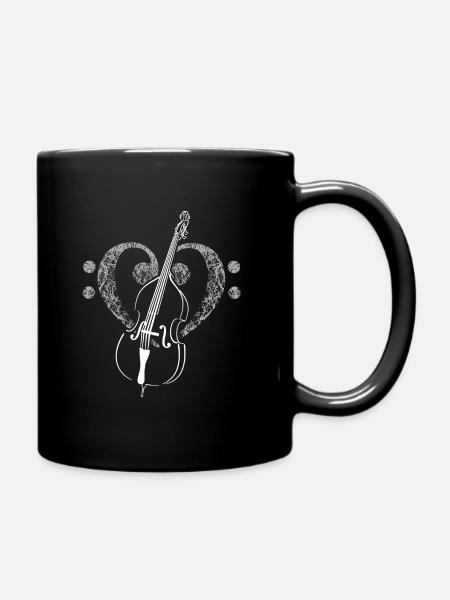 Kontrabass Bassschlüssel - Tasse einfarbig - Schwarz