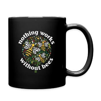 Save the bees - tree with bees - Full Colour Mug - black - Right
