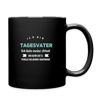 Tagesvater Geschenk Abschiedsgeschenk Spruch - Tasse einfarbig - Schwarz - Rechts