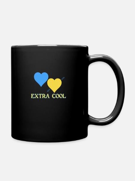 Down syndrome gift birth birthday funny - Full Colour Mug - black