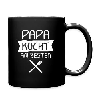 Papa Kocht Am Besten - Vater Vatertag Geschenk - Full Colour Mug - black - Right