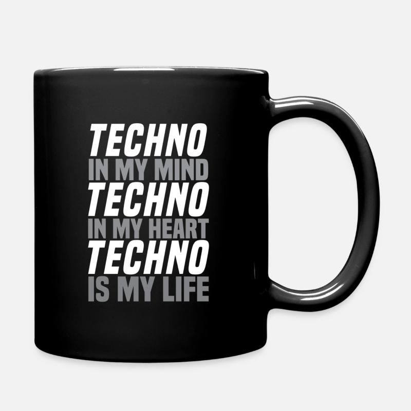 Techno - Tasse einfarbig - Schwarz