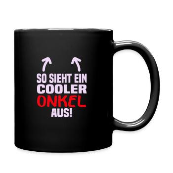 Cooler Onkel - Tasse einfarbig - Schwarz - Rechts