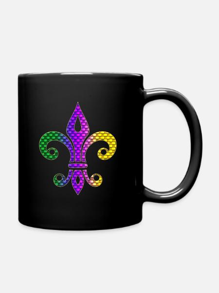 Carnaval de lys Fleur de Lys Mardi Gras - Mug uni - noir