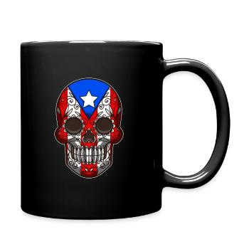 Puerto Rico Sugar Skull - Dia De Los Muertos - Tasse einfarbig - Schwarz - Rechts