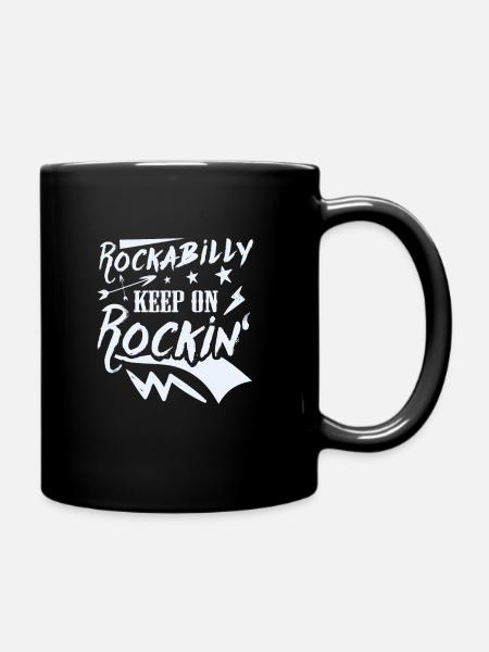 Rockabilly - Keep on Rocking - Tasse einfarbig - Schwarz