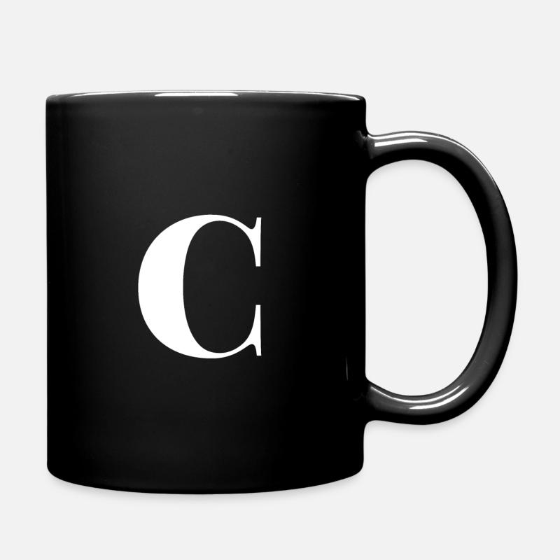 C Letter - Tasse einfarbig - Schwarz