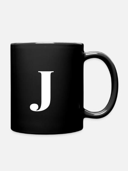 J Letter - Tasse einfarbig - Schwarz