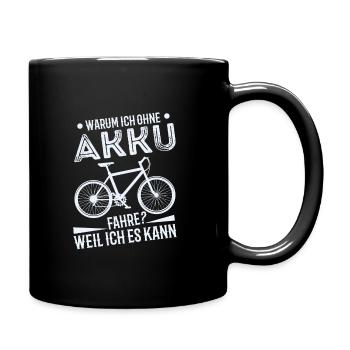 E-Bike - Tasse einfarbig - Schwarz - Rechts