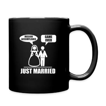 Wedding Funny Gift Bride Marriage - Full Colour Mug - black - Right