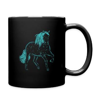 Pferd - Tasse einfarbig - Schwarz - Rechts