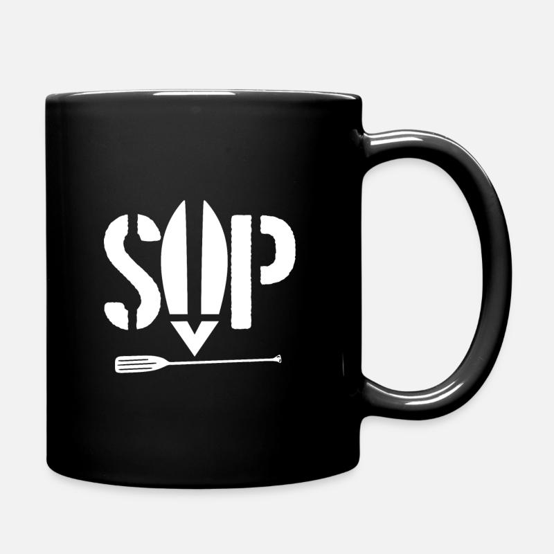 SUP board and paddle - Full Colour Mug - black