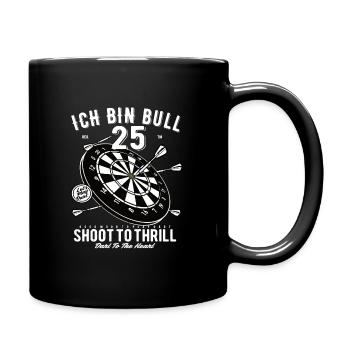 25. Geburtstag Dart - Tasse einfarbig - Schwarz - Rechts