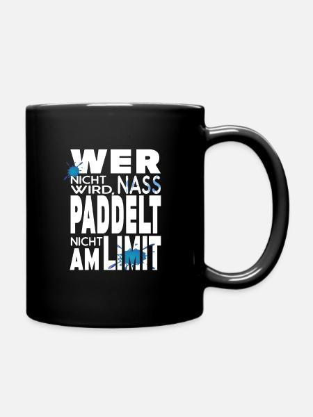 Stand Up Paddling Kanu SUP Kajak lustiger Spruch - Tasse einfarbig - Schwarz