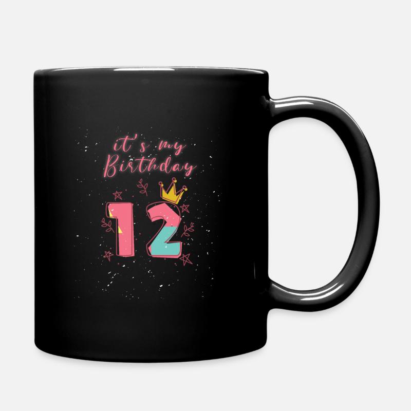 12th birthday - Full Colour Mug - black