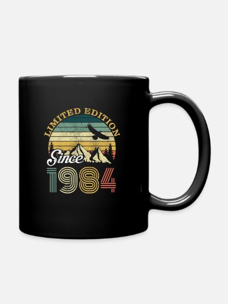 Vintage 1984 anniversaire rétro vintage cadeau - Mug uni - noir