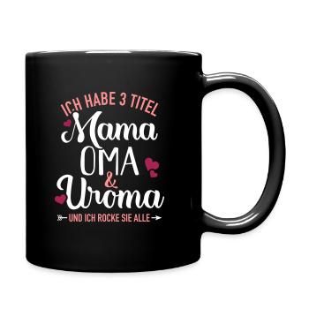 Uroma - Tasse einfarbig - Schwarz - Rechts