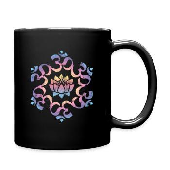 Om, mantra, mandala, fleur de lotus, bouddhisme, yoga - Mug uni - noir - Droite