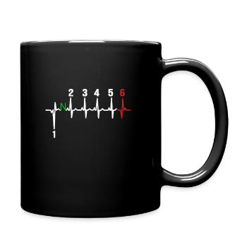 Motorrad 6 Gänge Gangschaltung Speed Adrenalin EKG - Tasse einfarbig - Schwarz - Rechts