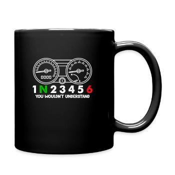 1N23456 motorcycle speed adrenaline pace tacho fun - Full Colour Mug - black - Right