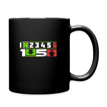 1N23456 motorcycle speed adrenaline tempo saying fun - Full Colour Mug - black - Right