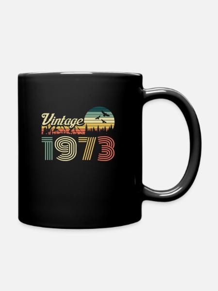 Vintage 1973 anniversaire rétro vintage cadeau - Mug uni - noir