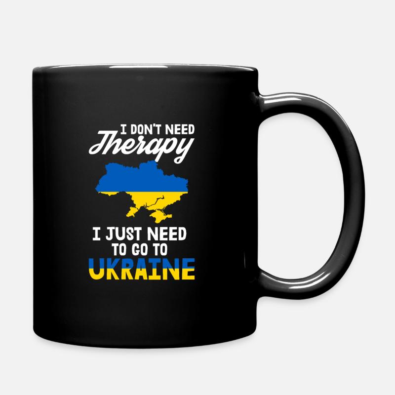 Ukraine Therapie Kiew Ukrainisch Flagge Geschenk - Tasse einfarbig - Schwarz