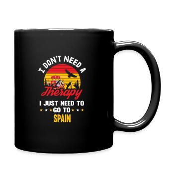 Therapie Spanien Flagge Fahne Retro Geschenk - Tasse einfarbig - Schwarz - Rechts