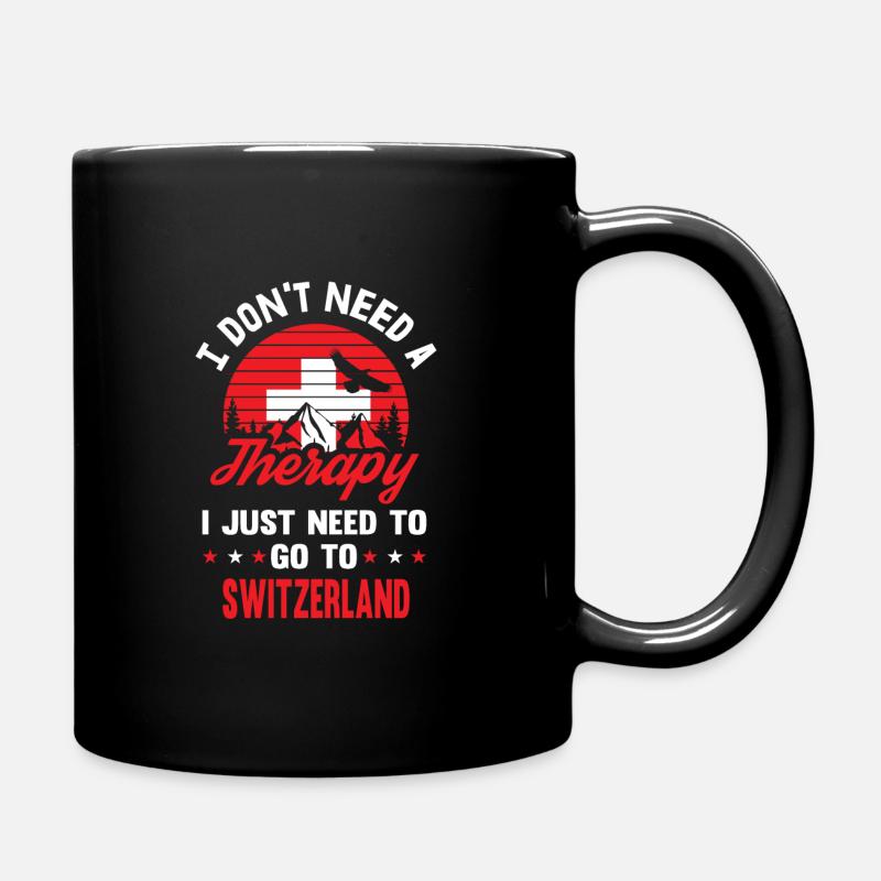 Suisse Swiss Swiss Therapy Flag Gift - Mug uni - noir